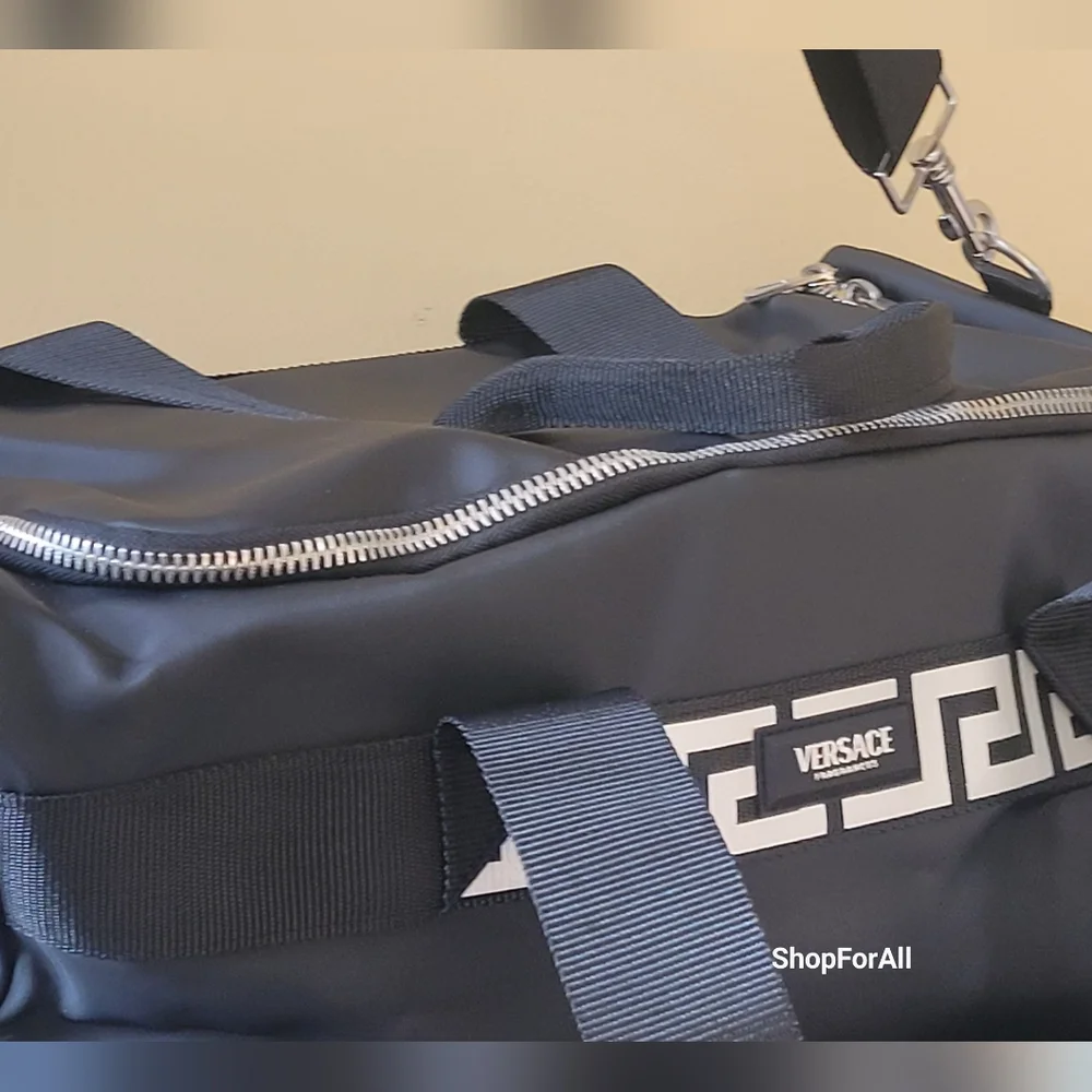 Versace Overnight Weekend Duffle Bag - Color: Black
